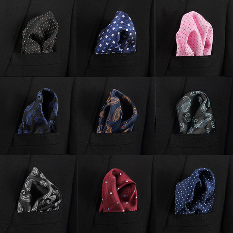 Foulards mouchoir 100% en soie rayé, tissu solide, 22x22 cm, tendance, Vintage, mouchoirs carrés pour hommes ► Photo 1/6