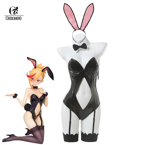 ROLECOS Rin Cosplay déguisement Sexy lapin combinaison Cosplay jeu Muse Dash Rin déguisement lapin noir body femme tenue Halloween ► Photo 1/6