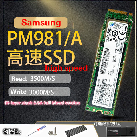 SAMSUNG – disque dur interne SSD, M.2 PM981, 256 go, 512 go, PCIe NVMe, 3.0x4, pour ordinateur portable, TLC, PM981A, 1 to, 2 to ► Photo 1/5