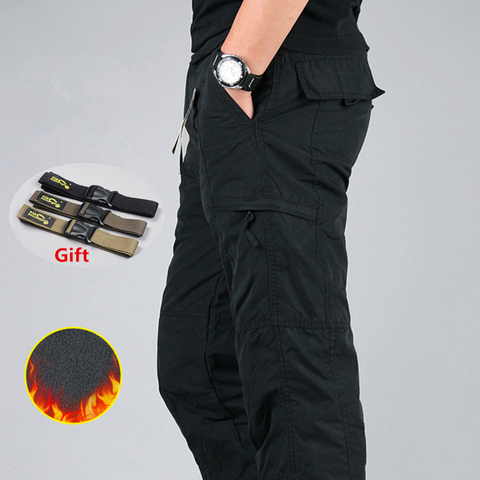 Pantalon Cargo épais Double couche pour homme, décontracté, chaud, Baggy, en coton molletonné, militaire, Camouflage, tactique, hiver ► Photo 1/6