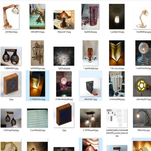 192 pièces Créatives Lampes Décoration Maison Dessin Fichiers 2D fichiers vectoriels pour CNC Découpe Laser ► Photo 1/6