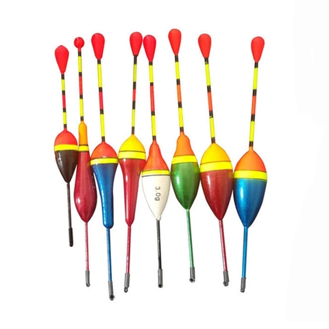 10 Pcs/Lot flotteurs de pêche ensemble bouée Bobber pêche bâton de lumière flotteurs fluctuent mélange taille couleur flotteur bouée pour accessoires de pêche ► Photo 1/6