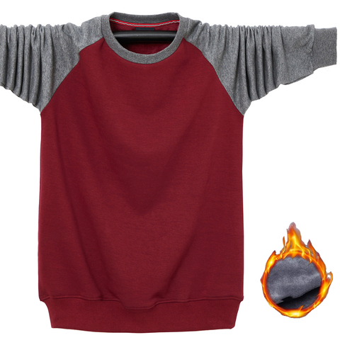 T-Shirt thermique à manches longues pour homme, décontracté, col rond, en velours épais, grande taille 6XL, collection automne et hiver ► Photo 1/6