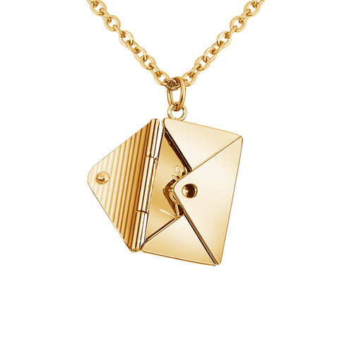 MYLONGINGCHARM – pendentif enveloppe couleur or rose, collier sans gravure ► Photo 1/6