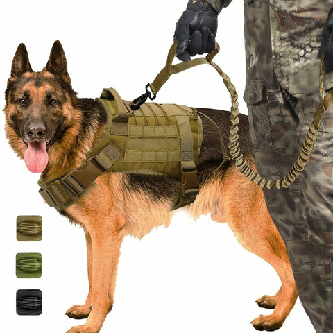 Service tactique chien gilet respirant militaire chien vêtements K9 harnais taille réglable formation chasse Molle chien tactique harnais ► Photo 1/6