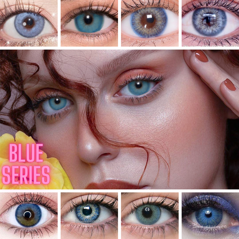 2 pièces/paire de lentilles de Contact naturelles colorées annuelles de série bleue pour la couleur des yeux ► Photo 1/6