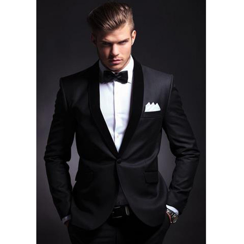 Mode hommes costume 2017 slim fit hommes costumes dernières manteau pantalon conception de noce blazer marié smokings costume homme VESTE + PANTALON ► Photo 1/6