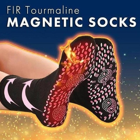 Chaussettes magnétiques auto-chauffantes en Tourmaline, thérapie magnétique, confortables, pour les massages chauds en hiver ► Photo 1/5