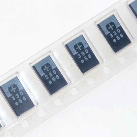 Condensateurs polymères au tantale SMD, 2.5V, 330UF, pocap, ingénierie des capacités polymères de 10 pièces ► Photo 1/4