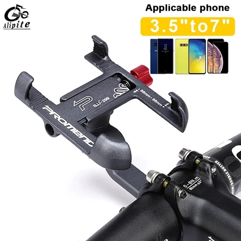 Universel en alliage d'aluminium vélo vélo support pour téléphone supports moto guidon montage anti-dérapant mobile téléphone portable pince pour vélo ► Photo 1/6