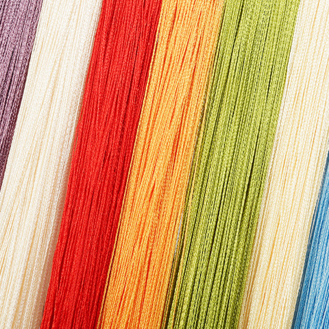 Rideaux à ligne filetée multicolores, à pampilles, 100CM X 200CM, pour porte et fenêtre du salon ► Photo 1/6