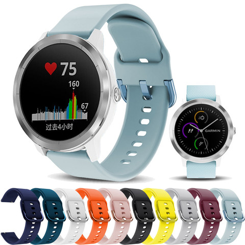 Bracelet en Silicone souple pour montre connectée Garmin Vivoactive 3 Music Vivomove HR, bracelet de Sport pour Forerunner 245 645 Venu ► Photo 1/6