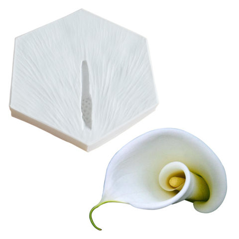 Calla Lily étamine Silicone moule pétale Veiner gâteau décoration Fondant argile fleur Sugarcraft Gumpaste moules M2300 ► Photo 1/3