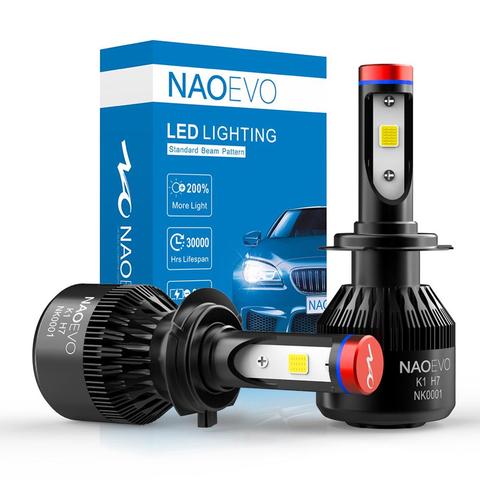 NAO – phare antibrouillard H7 H4 phare LED H11 HB4 H8 HB3 H9 Auto Blub 9006 9005 12V blanc 60W 6400Lm, ventilateur Turbo, lampe, accessoires de voiture ► Photo 1/6