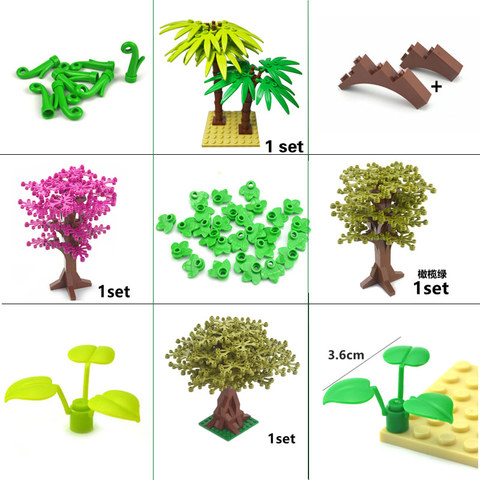 Blocs de construction de créateur de verrouillage, bricolage, accessoires de ville, blocs de construction, plante, arbre, herbe, fleur, maison, jardin, pièces MOC compatibles avec Leduo ► Photo 1/6