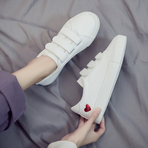 Baskets en cuir pour femmes, chaussures de printemps tendance à semelle plate, chaussures mignonnes et vulcanisées, nouvelle mode, décontracté ► Photo 1/5