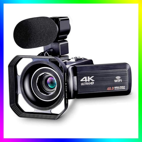 4K caméscope caméra vlog pour YouTube WiFi appareil photo numérique Ultra HD 4K 48MP caméra vidéo avec Microphone photographie ► Photo 1/6