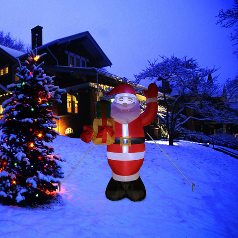 Veilleuse gonflable en forme de père noël, 2022 cm, 150cm, jouets de jardin en plein air, décorations de fête de noël et du nouvel an, prise US/EU ► Photo 1/6