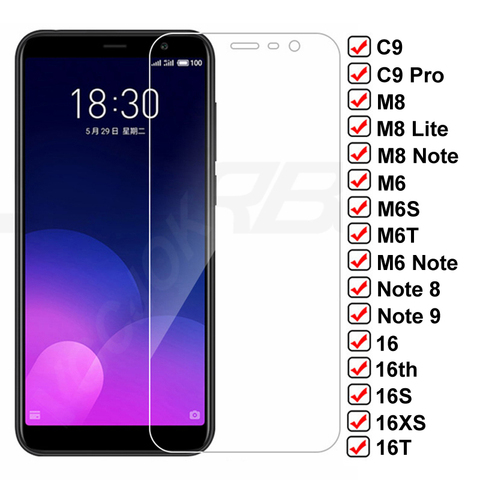 Verre de protection 9D pour Meizu C9 Pro M8 Lite M6S M6T M6 Note 8 9 protecteur d'écran trempé 16 16S 16XS 16T 16th étui en verre ► Photo 1/6