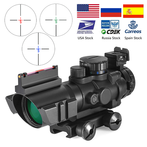 4x32 Acog lunette de visée 20mm en queue d'aronde réflexe optique portée visée tactique pour fusil de chasse Airsoft Sniper loupe ► Photo 1/6