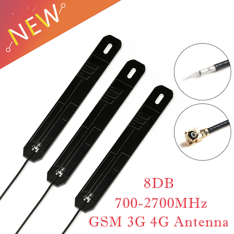 Antenne GSM 3G 4G intégrée, 8db, Interface IPEX, circuit imprimé interne, 700-2700MHz, avec câble de 12cm ► Photo 1/6