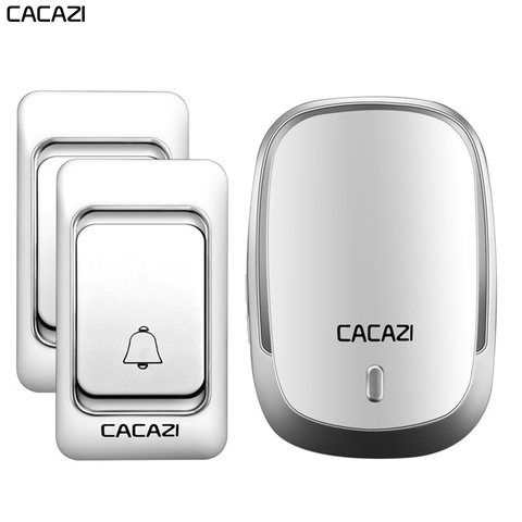 CACAZI – sonnette sans fil avec batterie étanche, 1/2/3 boutons, télécommande de 300M, prise US/EU/UK/AU, carillons pour appels à domicile ► Photo 1/6