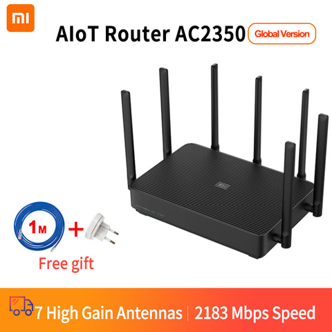 Xiaomi-Mi routeur double bande wi-fi AC2350 AIoT 2183 mb/s 128 mo Gigabit, répéteur/amplificateur de signal sans fil, avec 7 antennes larges à Gain élevé ► Photo 1/6