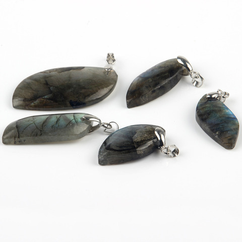 Pendentif en cristal Labradorite naturelle, 1 pièce, pierre irrégulière, pendule spirituel, méditation, Chakra, guérison, Reiki, taille aléatoire ► Photo 1/6