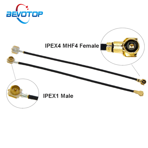 Câble IPEX IPEX mâle vers IPEX4 MHF4 u.fl IPX femelle, connecteur de connexion Coaxial RF0.81, 3G 4G, 1 pièce ► Photo 1/6
