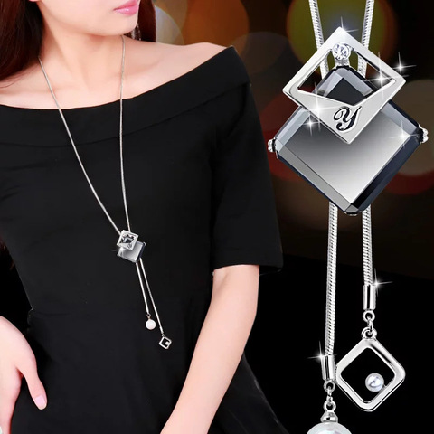 Déclaration Maxi mode longs colliers et pendentifs pour femmes mode géométrique Collier bijoux Collier Femme Collier accessoires ► Photo 1/6