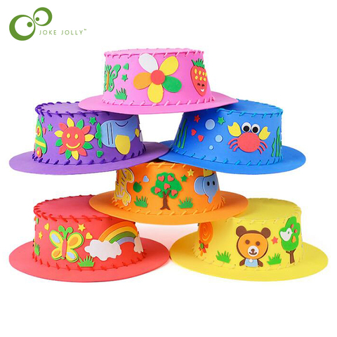 EVA-chapeau 3D fait à la main pour enfants, Kits de cadeaux artisanaux écologiques, bricolage, chapeau 3D, jouets artisanaux pour enfants GYH ► Photo 1/6