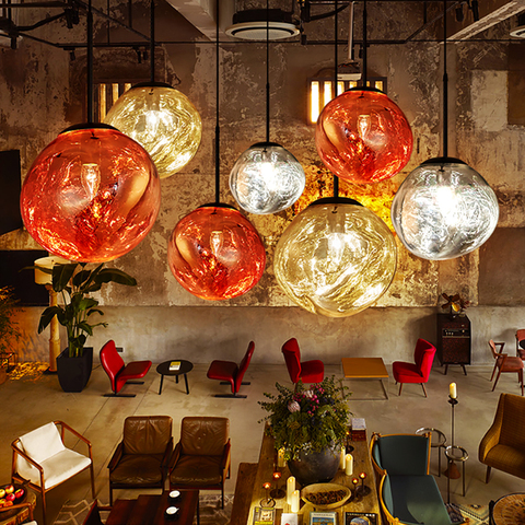 Nordique fonte lave LED lustre moderne créatif PVC pendentif lumières salon suspendus lumières Restaurant café Bar Loft lampes ► Photo 1/6