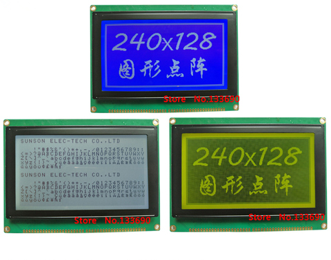 Écran LCD de 5.1 pouces FSTN 8080, contrôleur avec point graphique LCM 21P, 22 broches, Interface parallèle 240128, bleu, jaune ou gris, RA6963 ► Photo 1/3