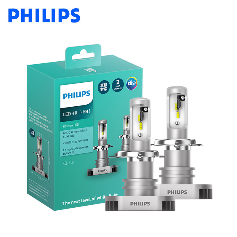 Philips – phare de voiture Compact, paire de LED Ultinon H4 H7 H8