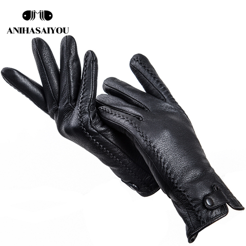 Gants en cuir véritable pour femmes, gants de protection contre le froid, confortables et chauds, à la mode, 2265 ► Photo 1/6