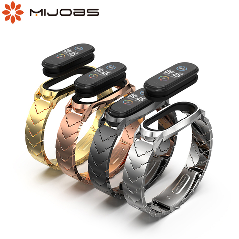 Bracelet pour Xiaomi Mi Band 5 NFC Bracelet de poignet mondial en métal pour Mi Band 4 bracelets en acier inoxydable pour Mi Band 3 Correa ► Photo 1/6