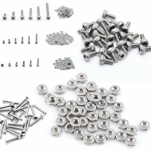 Boulons en acier inoxydable M2(2mm) A2, 250 pièces, avec écrous hexagonaux, Kit d'assortiment, nouveau ► Photo 1/6