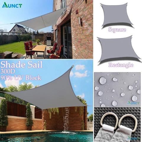 Voile d'ombrage rectangulaire en tissu 300D et Polyester, imperméable, carré, pare-soleil de jardin, de terrasse, de piscine, de cour ou de Camping, auvent pour la randonnée ► Photo 1/6