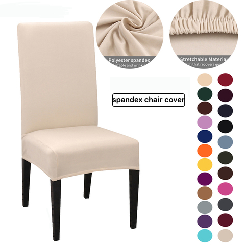 Airldianer-housse de chaise de couleur unie, extensible, en Spandex, pour la cuisine, la salle à manger, la cuisine, pour Banquet, mariage ► Photo 1/6