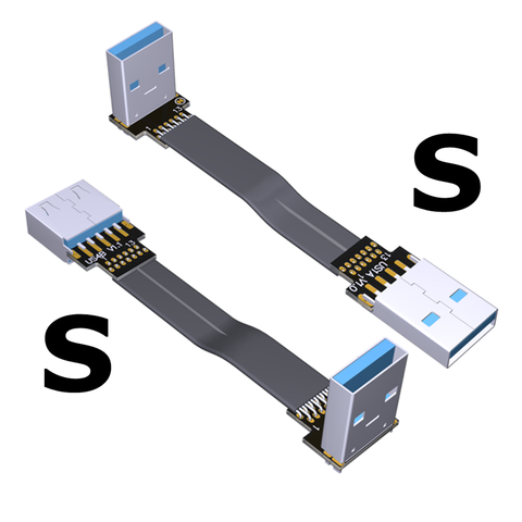 Câble d'extension USB 3.0 à double Angle, mâle et femelle, câble de données plat, pour PC et TV ► Photo 1/6