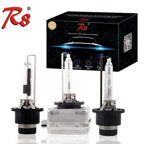 R8 – ampoules de phares de voiture au xénon HID, lumière de remplacement, haute luminosité, 35W, D1S, D2S, D2R, D3S, D4S, D4R, 4300K, 6000K, 8000K, 2 pièces ► Photo 1/6