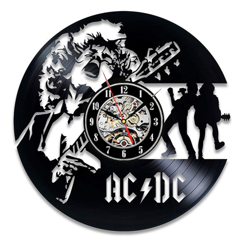 Horloge murale en vinyle AC DC, disque, Design moderne, musique Rock, Vintage, CD, décoration de maison, cadeaux pour Fans ► Photo 1/6