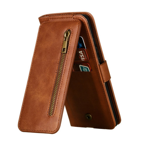 Portefeuille multifonction fente fermeture éclair pour Funda Xiaomi Mi 10 T Pro étui Mi Note 10 T 9 Mi10 9T Mi T10 T9 couvercle rabattable cuir Mi9T Mi10T ► Photo 1/6