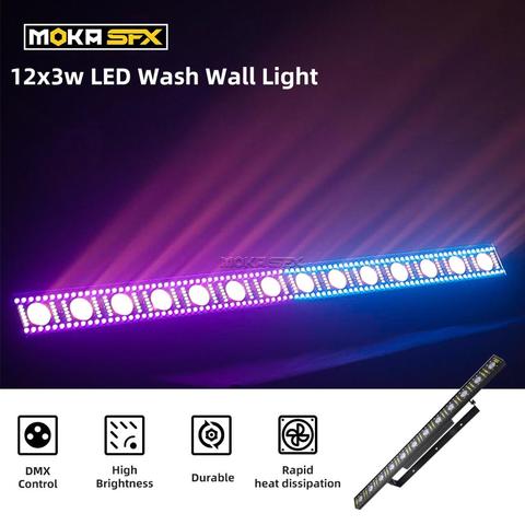 Éclairage mural LED 3 en 1 lavage 4 pièces/lot 12x3w, barre lumineuse RGB lavage mural pour fête Bar Disco ► Photo 1/6