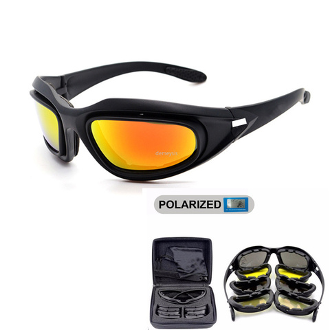 DAISY – lunettes de soleil polarisées militaires photochromiques pour hommes, Kit de 4 lentilles, lunettes tactiques de désert, sport ► Photo 1/6