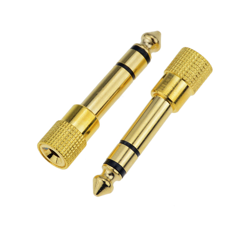 Prise Jack 6.5MM mâle à 3.5MM femelle adaptateur d'enregistrement de guitare de Microphone de casque Audio câble auxiliaire de convertisseur 6.5 3.5 plaqué or ► Photo 1/6