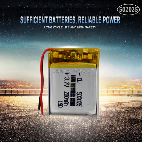 Batterie Rechargeable li-po li-ion de Lithium polymère de 3.7V 200mAh 502025 pour les jouets tachygraphe de haut-parleur MP3 MP4 GPS Bluetooth Lipo cell ► Photo 1/4