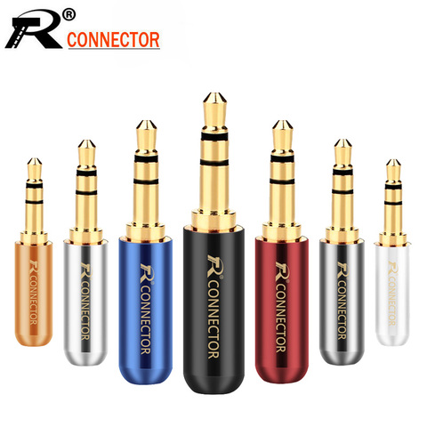 Connecteur stéréo 3.5mm, 10 pièces/lot, 3 pôles, Tube en cuivre plaqué or 3.5mm, Mini prise mâle stéréo, adaptateur de casque d'écoute ► Photo 1/6