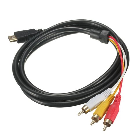 Câble Audio-vidéo AV mâle vers 3 RCA, 5 pieds, adaptateur, convertisseur, connecteur, composant de câble, pour HDTV, nouveau ► Photo 1/6