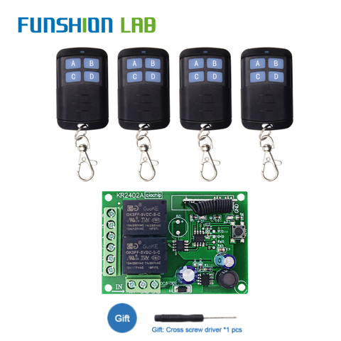 FUNSHION – interrupteur à télécommande sans fil universel RF 433Mhz, Module récepteur DC 6V 12V 24V 30V 2Ch pour clé de porte de Garage ► Photo 1/6